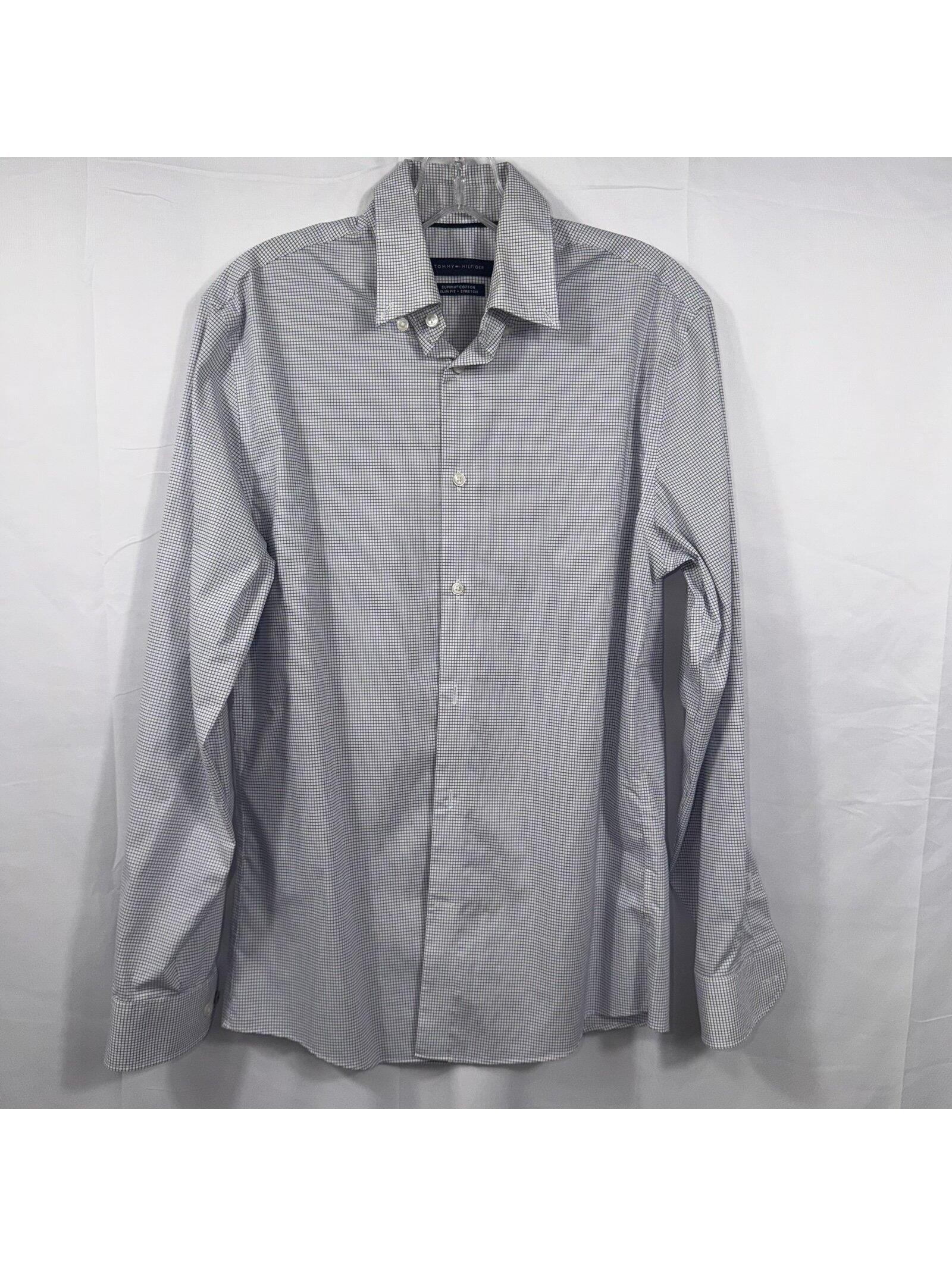 Tommy Hilfiger Men’s Supima Cotton Slim Fit Stretch Dress Shirt 14.5 32/33